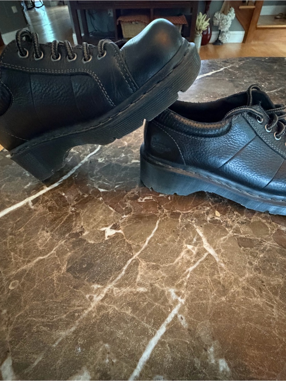 Dr. Martens Black Leather Lace-Up Oxfords